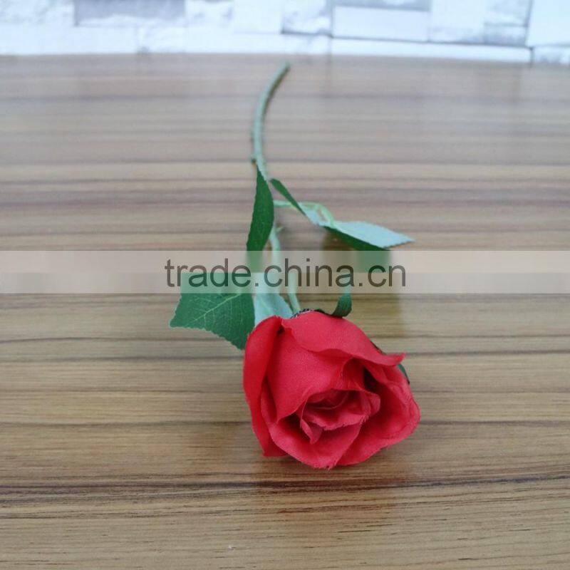Red silk rose flower for wedding decoration