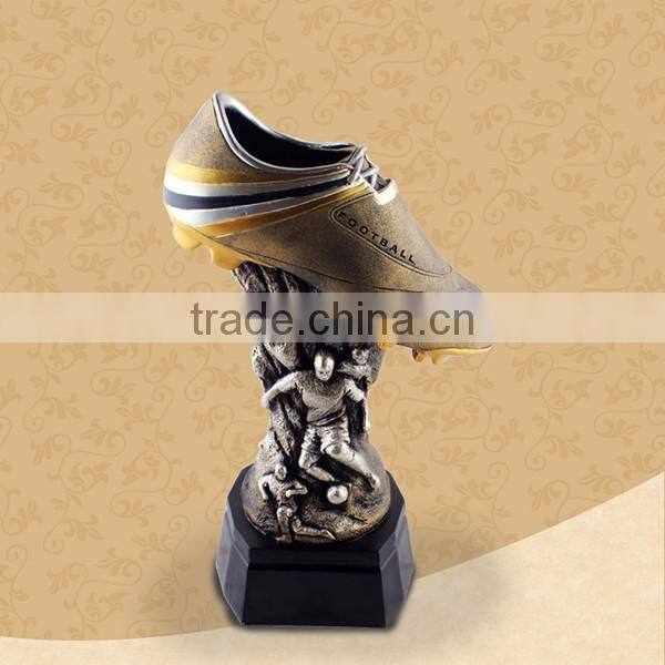 European cup sports soccer awards resin mini shoe trophy