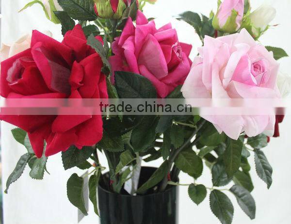 Wholesale artificial rose flowers good quality for indoor decoration