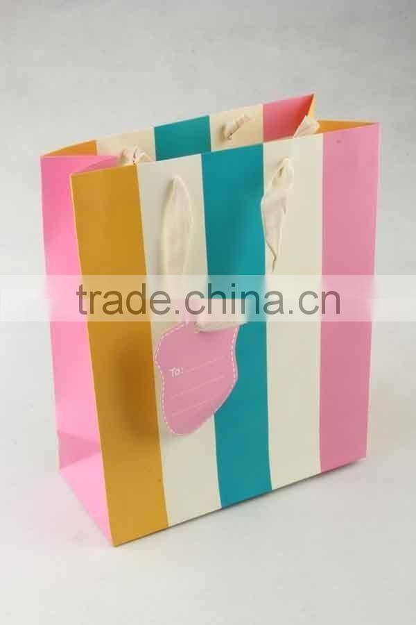 Foldable Gift Bag with Fringe Pattern/ Shopping Bag