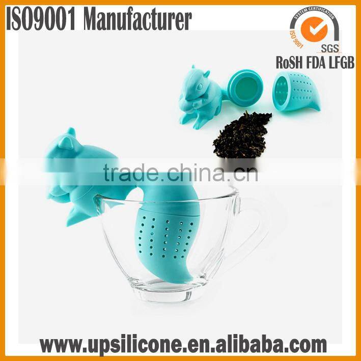 2016 latest High Quality Squirrel Shape Silicone Tea Strainer Filter Silicone Tea Infuser
