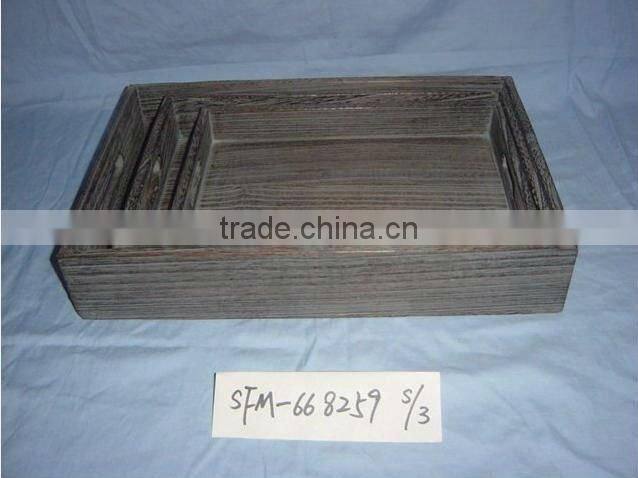 Silver&Golden painted wood serving tray