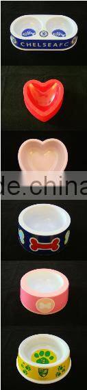Hot Sale Custom Printed Double Lattice Melamine Dog Bowls,Puppy Bowls