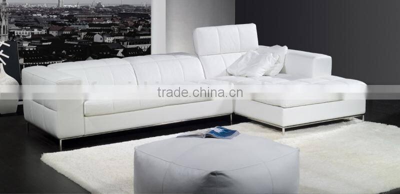 JR8022 100% top grain cow white leather sofa low back fashionable contemporary couch