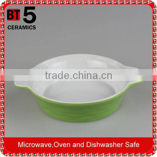 BT5-SD09G Stonware large green 1.2L deep dish baker