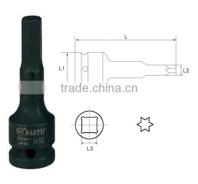 Pneumatic Socket Fractional and Metric Hex Driver Air Impact Socket