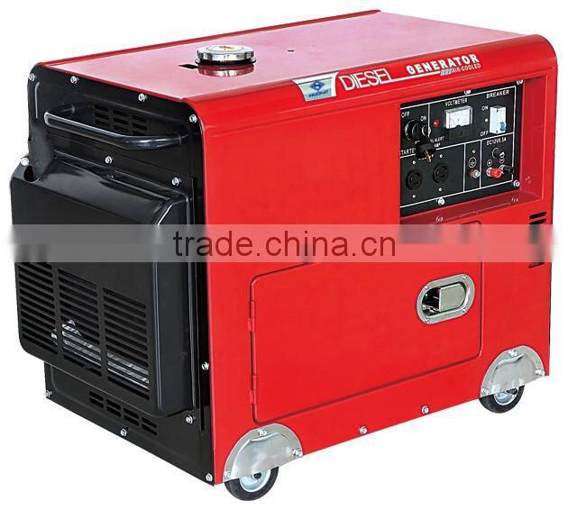 5KW silent diesel generator price, 186F engine diesel generator with wheel,diesel generator with america socket
