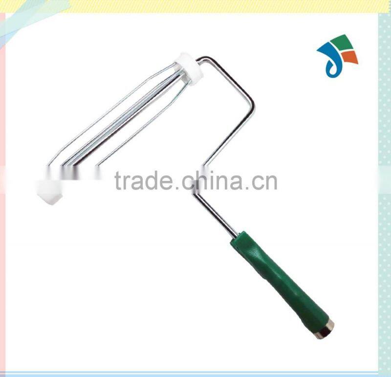 US cage style chrome plated 9'' inch paint roller with green handle,3/8 pile height, polyester material medium quality sleeve