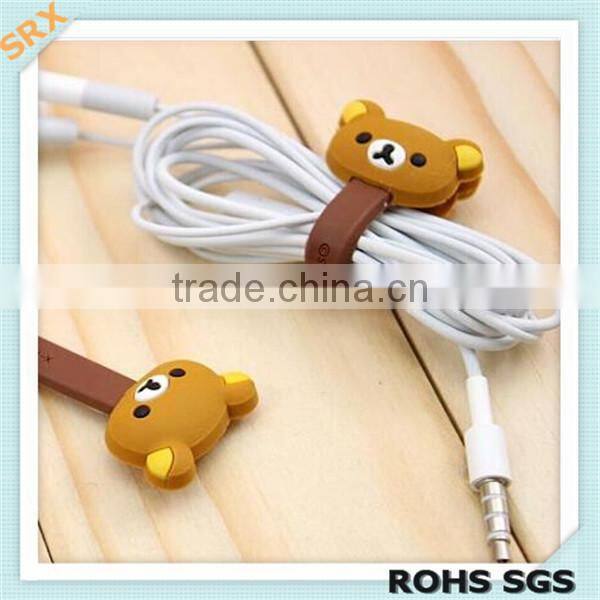 Fashion DIIY your own bear earphone cable winder for kids