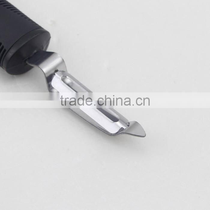 Stainless Steel Blade Single-head Peeler For Vegetable And Fruit With Black Plastic Handle