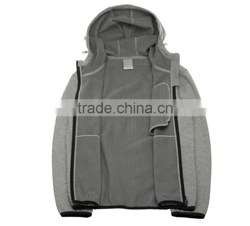 Men's 100%cotton fleece cool zip up sweatshirt