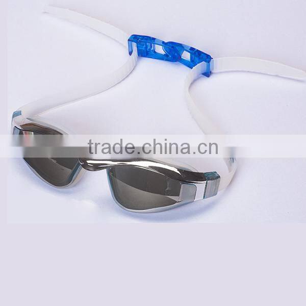 Anti-fog Mirrored Lens Wholesale Adult Swimming Goggles with quick adjustable buckle
