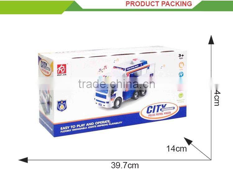 Newest friction inertia set musical electric toy police kit
