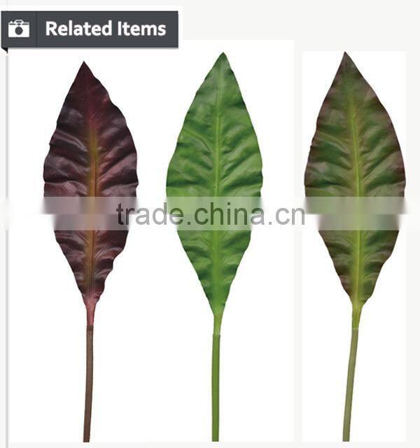 Fairy house decoration large fake green leaf large PU leaf indoor plants