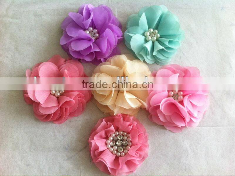 CF0452 2913 High quality wholesale girl bead flower applique for clothing