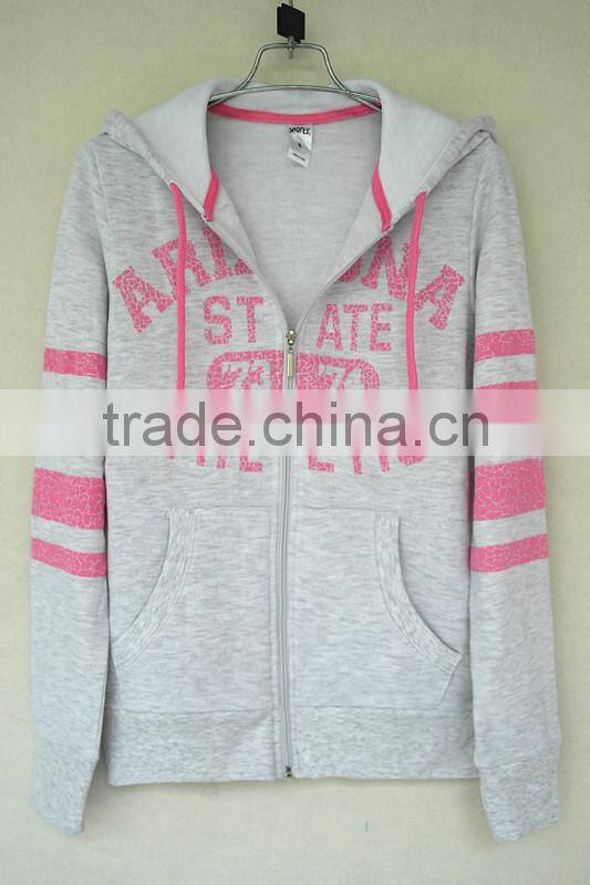 Women's hoody zipper-up jacket,Sport Jacket with hoodies,fleece jacket/sweater,crack print jacket