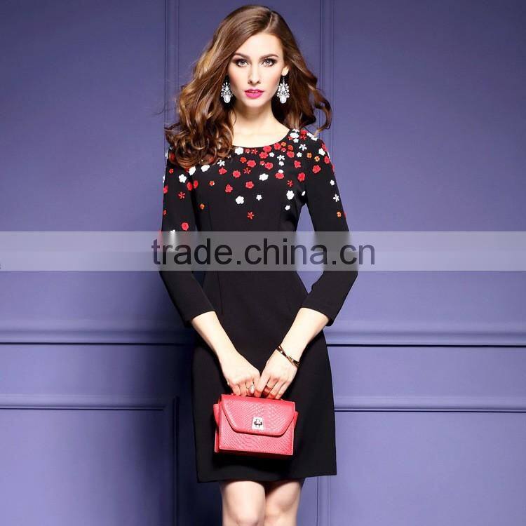 New design beautiful lady one-piece dress new fashion dress 2017 design