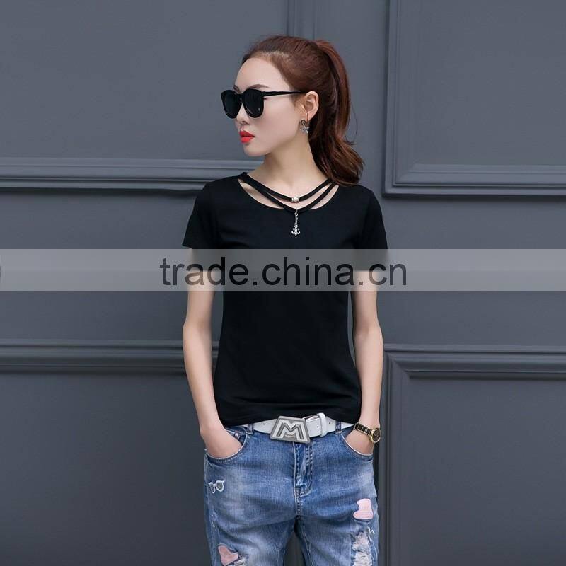 New Casual Women Blank T shirt Customized New Fashion Design Girls t shirt