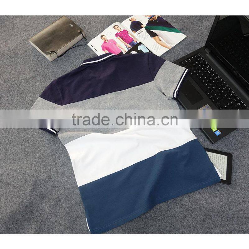 Stylish Combination Contrast Stitching T-Shirt Combination polo