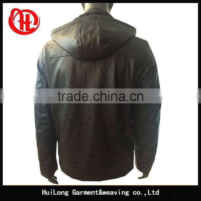 Black pu leather jacket men winter jacket pu leather coat