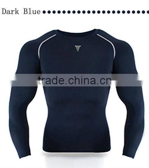 Tight fitted spandex plain long sleeve t shirt
