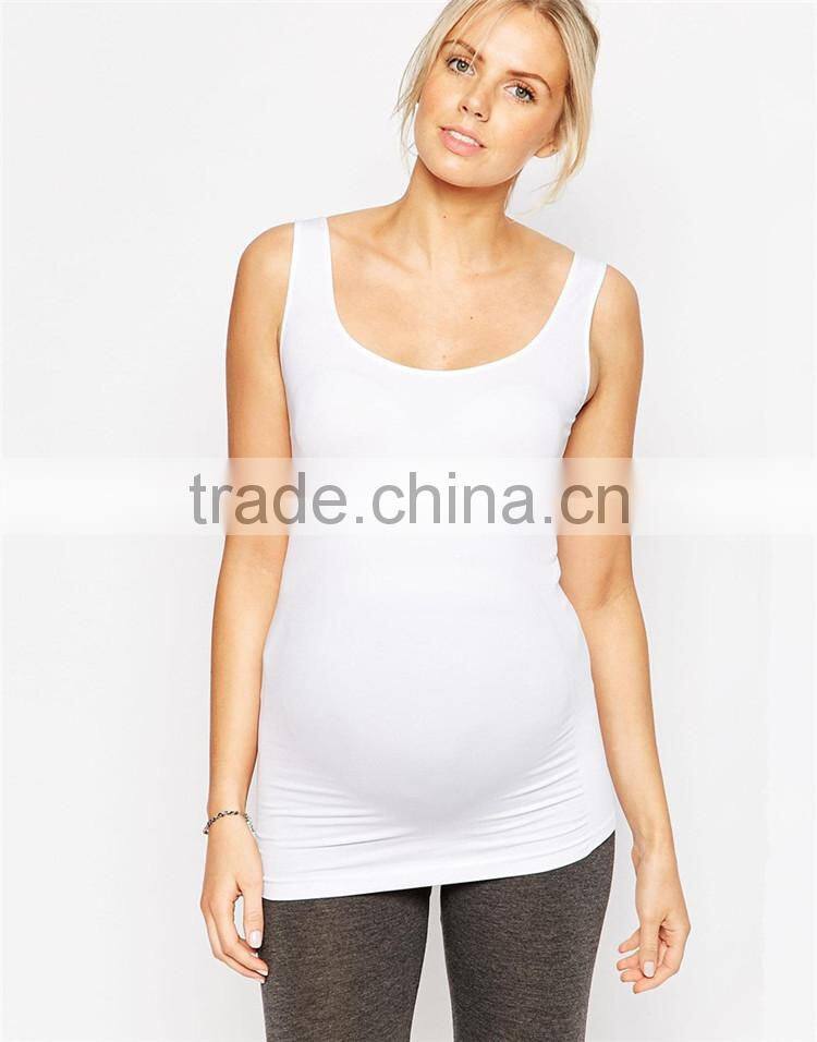 Plain white maternity tank cheap wholesale maternity clothes