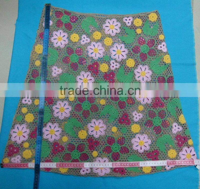 new fashion ladies crochet floral summer beach lace shoort skirt