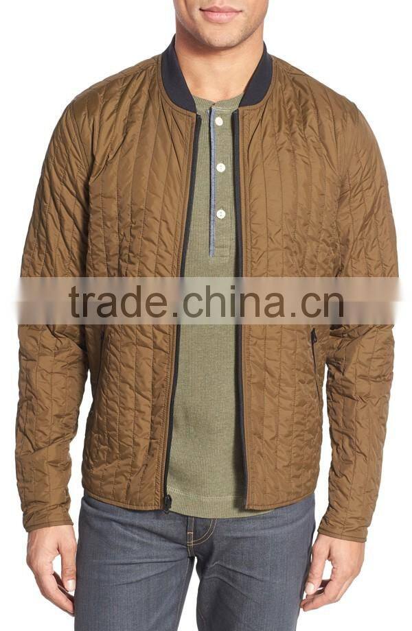 OEM Men'S Clothing Lightweight Nylon Custom Quilted Bomber Jacket