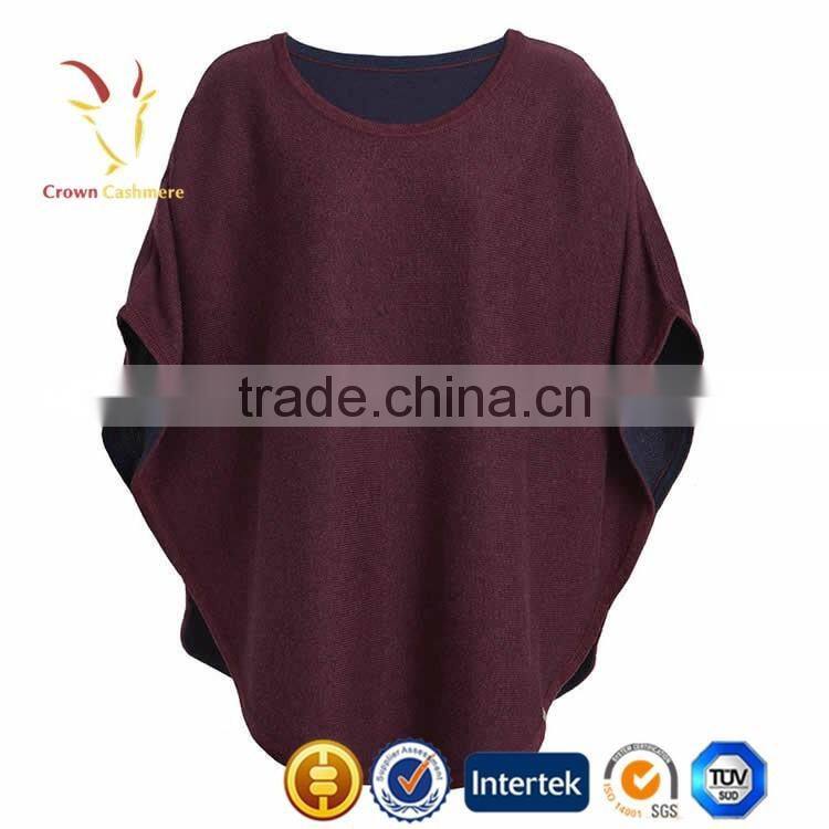 Women Merino Wool Knit Plus Size Ponchos