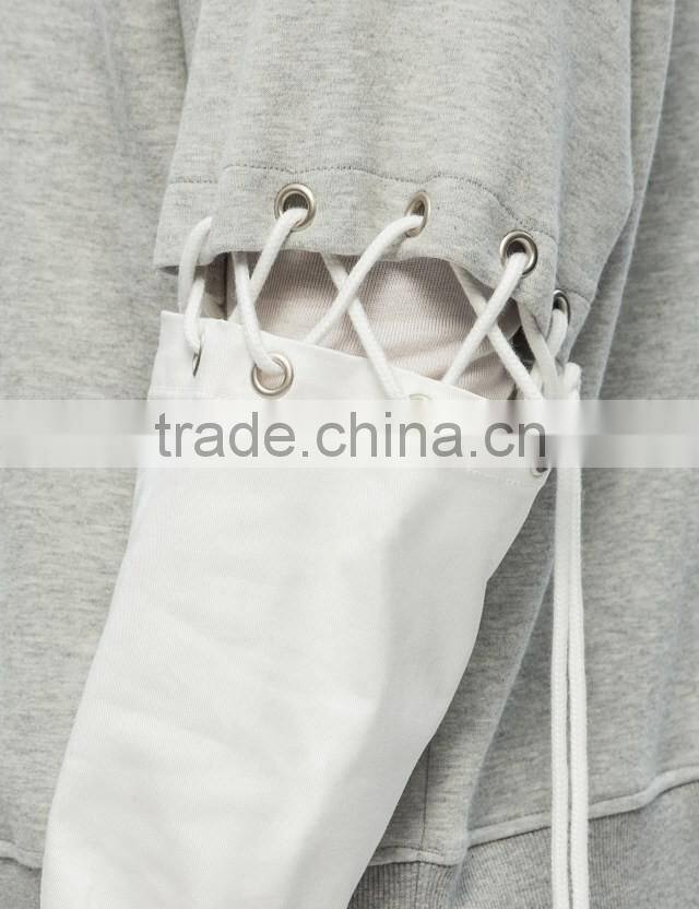 2017 wholesale mens grey vintage color block panelled sweatshirt