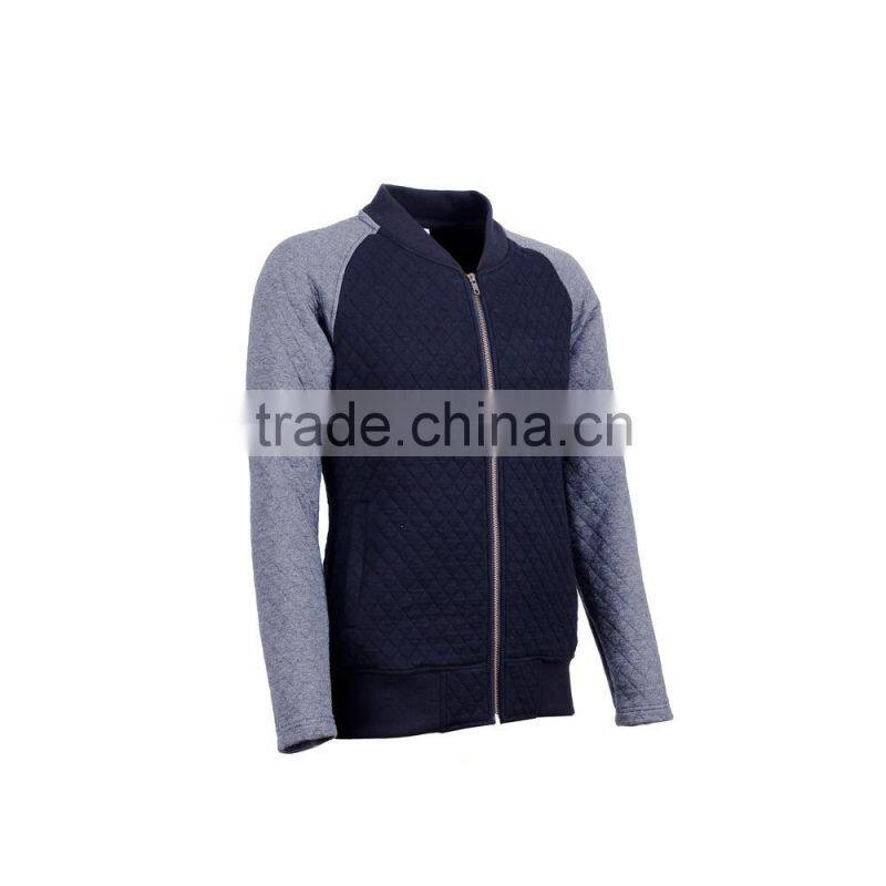 Custom Bomber Jackets Men OEM Men Knitted Quilted Zipper Men Varsity Jacket