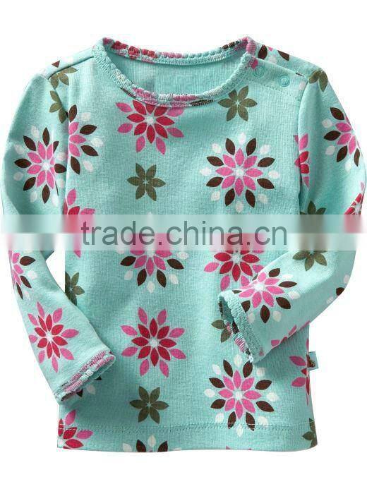 BABIES DOT PRINTED T SHIRT WITH PLACKET OPEN AT SHOULDERS