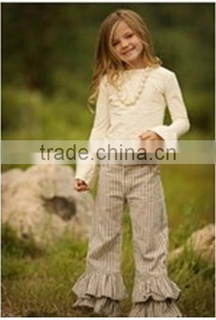 2015 Newest Wholesale China long sleeve strip Christmas Red and Green Chevron Pajamas kids