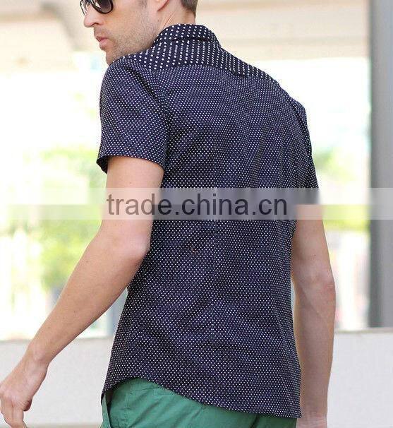 Newest mens slim fit short sleeve shirts