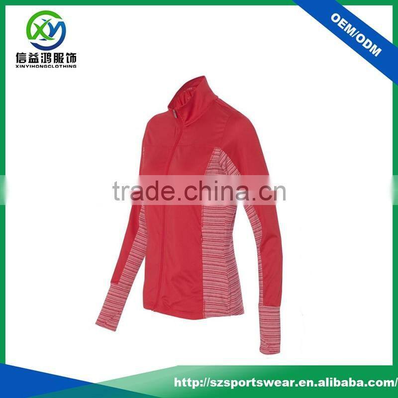 Hot sale sublimation full zip women hoody jacket with long cuff