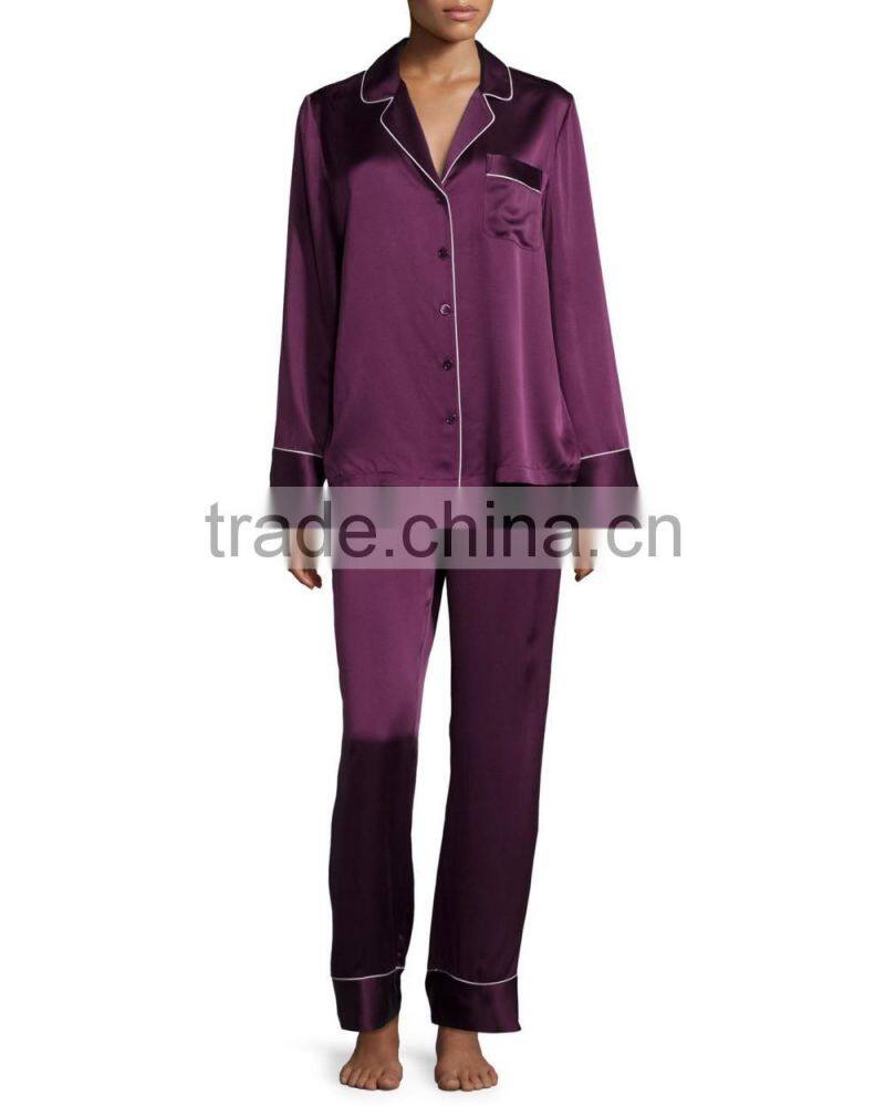 Silk Satin Two-Piece cheap wholesale ladys pajamas nightwear