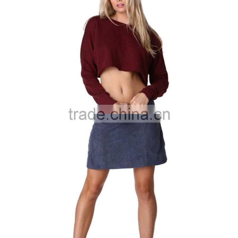 Newly Women's Long Sleeve Crop Tops Blouse Free Style Casual Clubwear