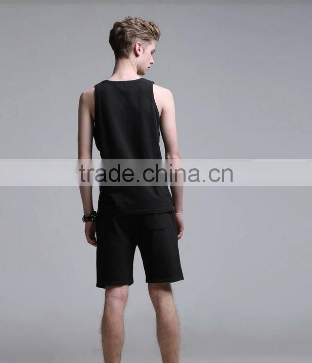 2015 High quality men's vest men's tank top for sportswear men's singlet with side zipper