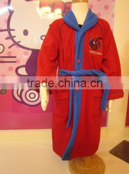 Boy's Garment 100% Polyester Kids Coral Fleece Thick Robe