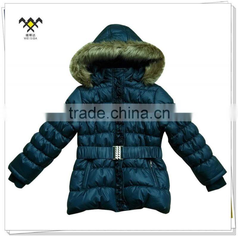 China high quality fur hooded quilted softshell jacket