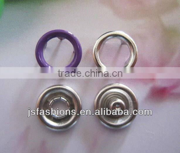 Enviromental-friendly baby Jumpsuit brass 4 part Nickel Color Ring Style Prong Snap Button 9.5mm