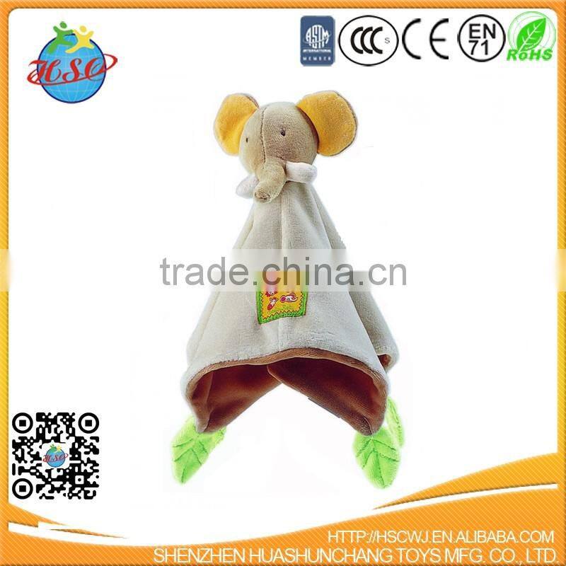 Wholesale Grey Elephant Baby Doudou Comforter Blanket Animal Toy
