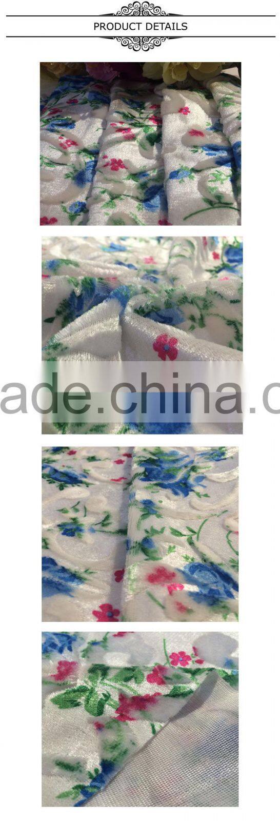 flower design brushed woven fabric for home textile
