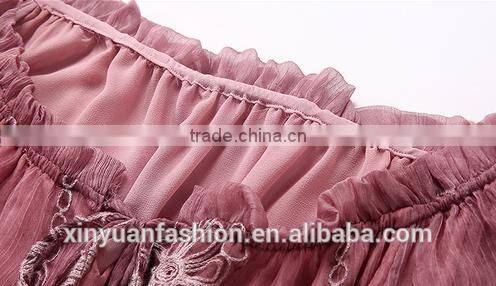 Shunyi silk dress latest embroidery designs High-grade fine dress