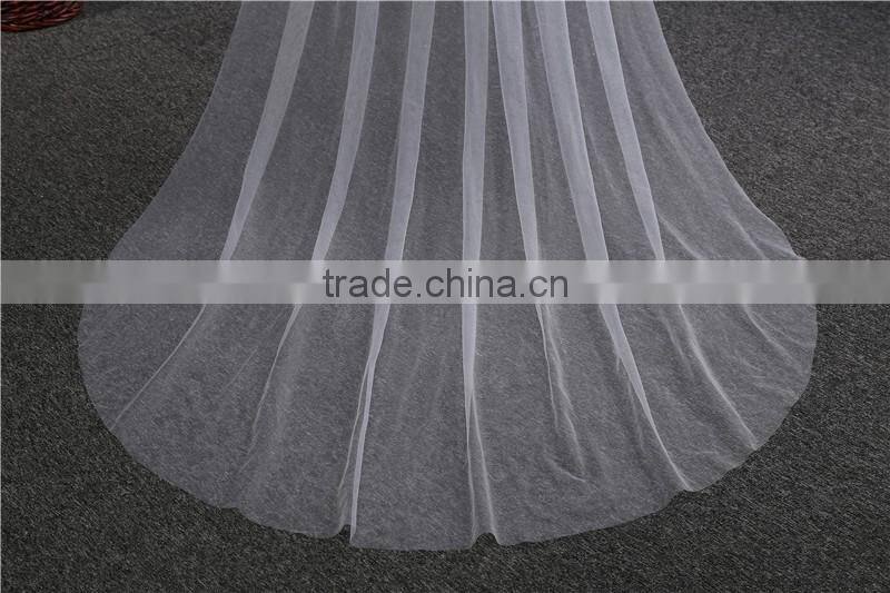 2017 wholesale new grance long bridal wedding veil long Tulle wedding veils HL18