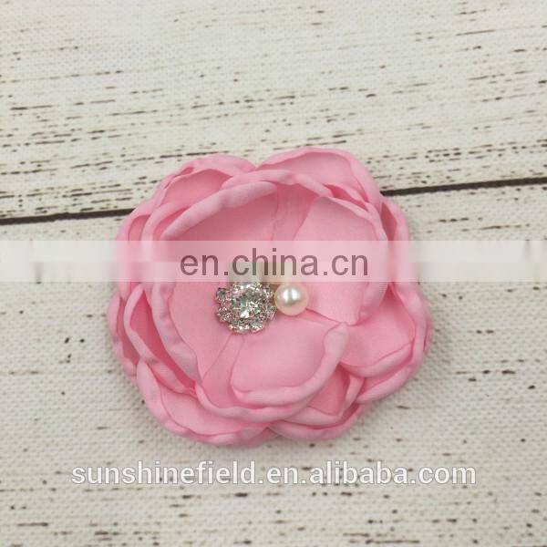 hair clip satin flower handmade flower girl hair clip