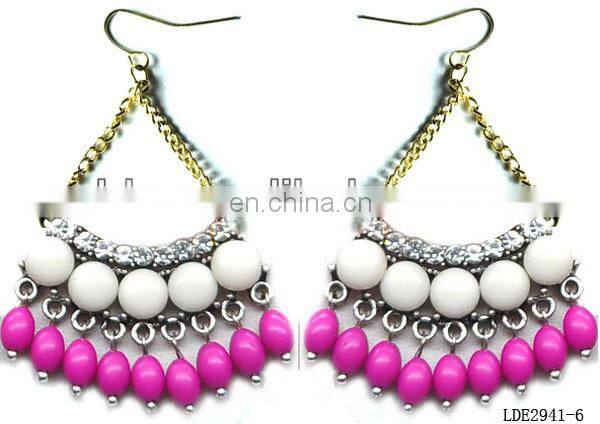 Brife light blue mint fan bubble teardrop adult women earrings