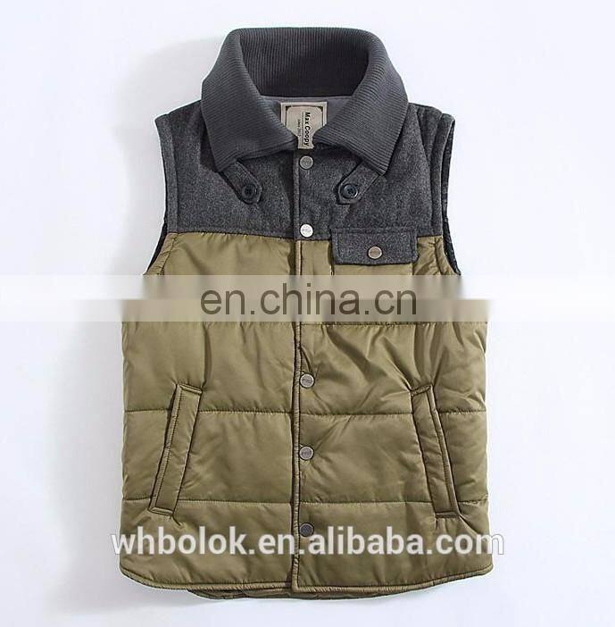 OEM Service Casual Style Winter Sportswear polyester padded Vest for Men