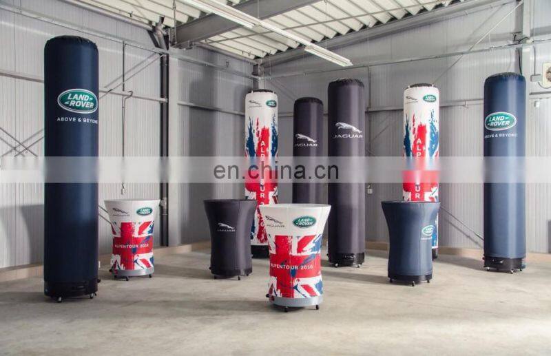 Skiing event advertising inflatable pillar with led light blow up stand tube for branding