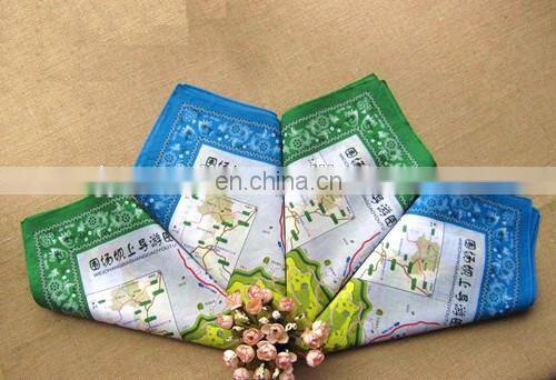 multi-styles promotional advertising customized printed map handkerchief